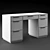 Meier ASH GREY Writing Desk 3D model small image 3