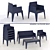 Sleek Outdoor Chair Set 3D model small image 1