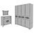 Floriana Furniture Set: Wardrobe, Dresser & Mirror 3D model small image 3