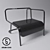 Sleek Convertible Armchair 3D model small image 1