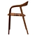 Neva Chair: Authentic American Walnut Texture 3D model small image 2