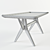 Cosmo Art Deco Coffee Table: Sleek Design-Translucent Glass & American Walnut 3D model small image 3