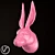 Whimsical Rabbit Head Sculpture 3D model small image 1