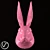 Whimsical Rabbit Head Sculpture 3D model small image 2