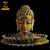 Sacred Serenity: Ancient Coloured Buddha Statue 3D model small image 1