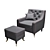 Elegant Brera Armchair: Timeless Comfort 3D model small image 2