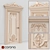 Elegant Carved Door 3D model small image 1