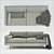 Monroe Mid-Century Sofa: Sleek and Timeless 3D model small image 2