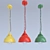 Lussole Red Loft Chandelier 3D model small image 1