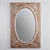 Rustic Wood Oval Mirror 3D model small image 1