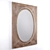 Rustic Wood Oval Mirror 3D model small image 2