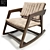  Modern Walnut Rocking Chair 3D model small image 1