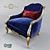 Blue Bliss Armchair 3D model small image 1