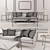 Elegant Bernhardt Strickland Sofa 3D model small image 3