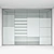 Sleek Glass Office Partition with 4 Artistic Sandblasted Designs 3D model small image 2