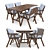 Modern Scandinavian Dining Set 3D model small image 1