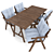 Modern Scandinavian Dining Set 3D model small image 2