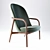 Elegant Neva Lounge Armchair 3D model small image 1