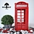 Vintage Telephone Booth Luminaire 3D model small image 2