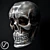 Silver Skull Wall Decor 50cm 3D model small image 2