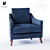 Luxury Como Velvet Armchair 3D model small image 1