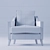Luxury Como Velvet Armchair 3D model small image 3