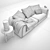 Fendi Pagoda Sofa: Exquisite Elegance 3D model small image 3