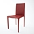 Modern Red Leather Dining Chair 3D model small image 1