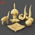  Majestic Elephant Trio: Handcrafted Decor Set 3D model small image 1