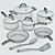 Sleek Cookware Set 3D model small image 2