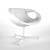 Walnut Swivel Lounge Chair 3D model small image 3