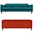 Ocean Teal Cherie Sofa & Armchair 3D model small image 2