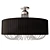 Modern Chrome Chandelier with Black Pleated Shade 3D model small image 1