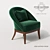 Curvaceous Kim Lounge Chair with Stylish Upholstery 3D model small image 1