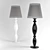 Modern Ceramic Floor Lamp with Paper Shade 3D model small image 1