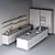 Modern Cesar Unit Kitchen 3D model small image 2