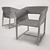 Modern & Wood Armchair with Armrests 3D model small image 3