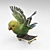 Geometric Skateboarding Parrot 3D model small image 1