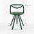 Minimalist Tubular Steel Ray Chair 3D model small image 1