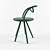 Minimalist Tubular Steel Ray Chair 3D model small image 3