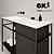 Modern Washbasin Set: ex.t Frame 3D model small image 2