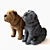 Cute Sharpei Puppies for Home Decor 3D model small image 2