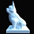 Cute French Bulldog Ceramic Statue 3D model small image 3