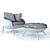 Dedon Ahnda Lounge Chair: Exquisite Textures & Regal Comfort 3D model small image 2
