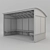 Modern Steel Bus Stop 3D model small image 2