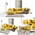 Italian Design: B&B Italia Bend Sofa 3D model small image 1