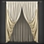 Elegant Classic Style Curtains 3D model small image 1