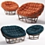 Rattan Papasan Chair & Mamasan Sofa Set 3D model small image 1