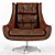 Elegant Leather Office Chair 3D model small image 2