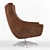 Elegant Leather Office Chair 3D model small image 3